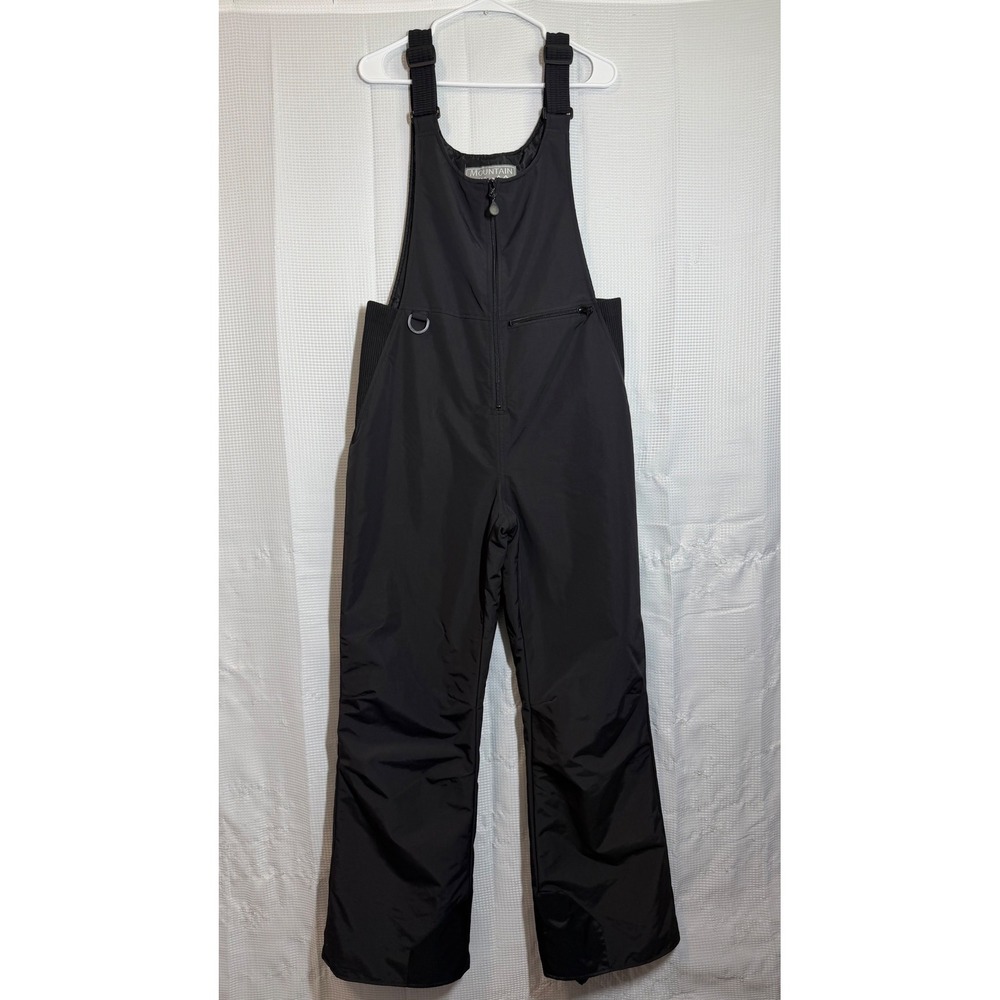 Mountain Tek Snow Bib Pants Large Black Insulated Ski Overalls
